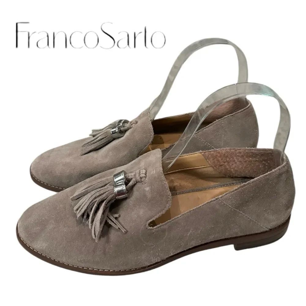 Franco Sarto Holland Women's Suede Leather Tassel Slip-on Loafers 7.5